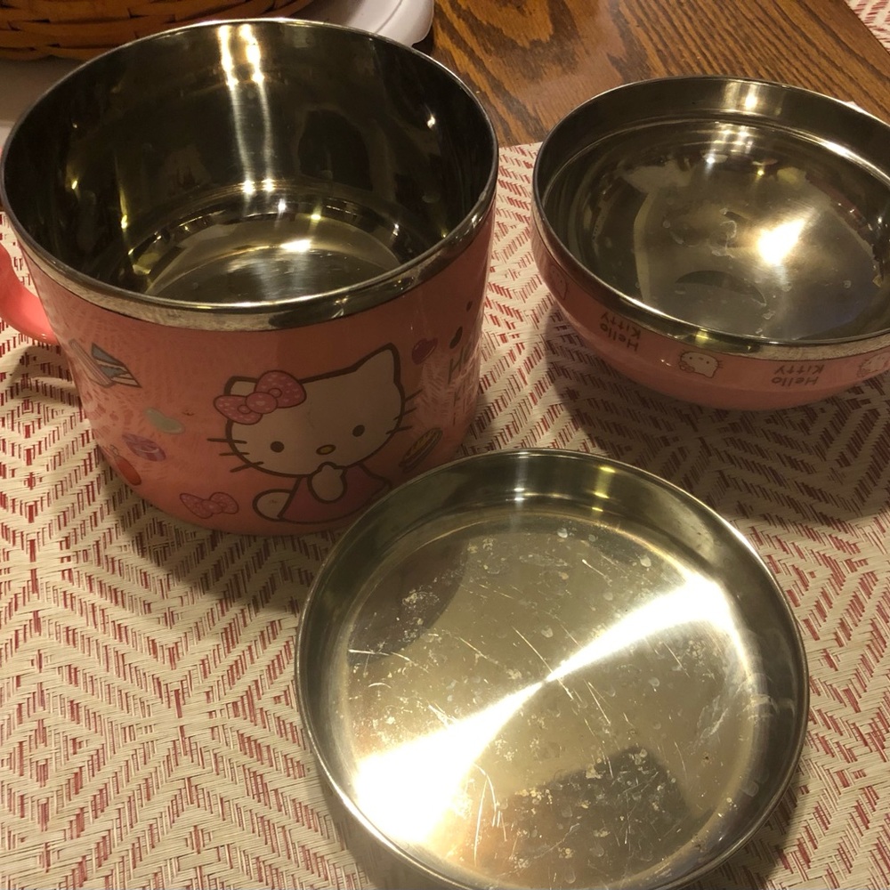 Hello Kitty Lunch Soup Rice Bowl Stainless Steel Lunch Set